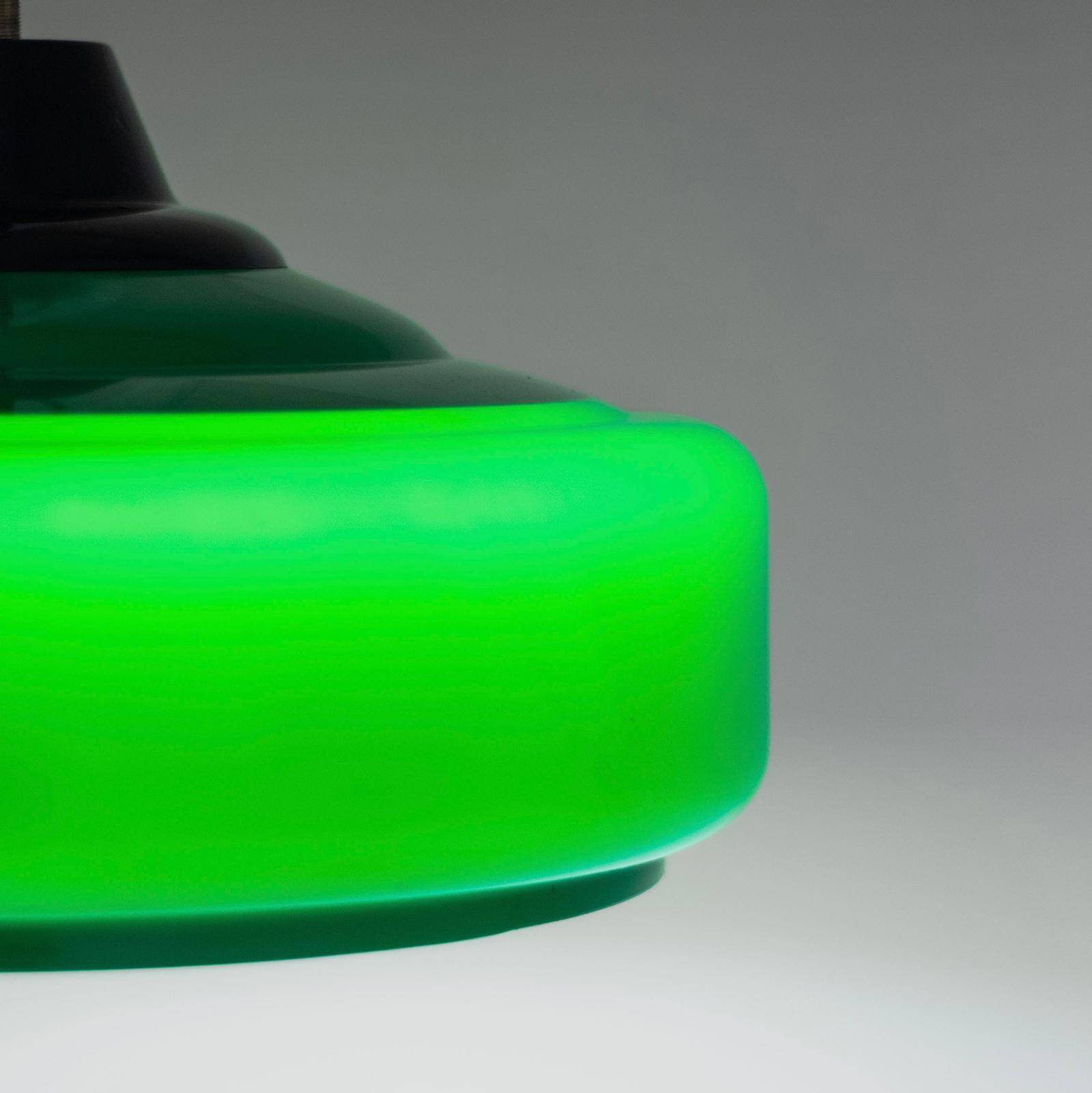 Lustre de billard vintage italien vert, années 1970