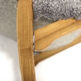 Scandinavian sheepskin armchair and footstool, Sweden, 1960