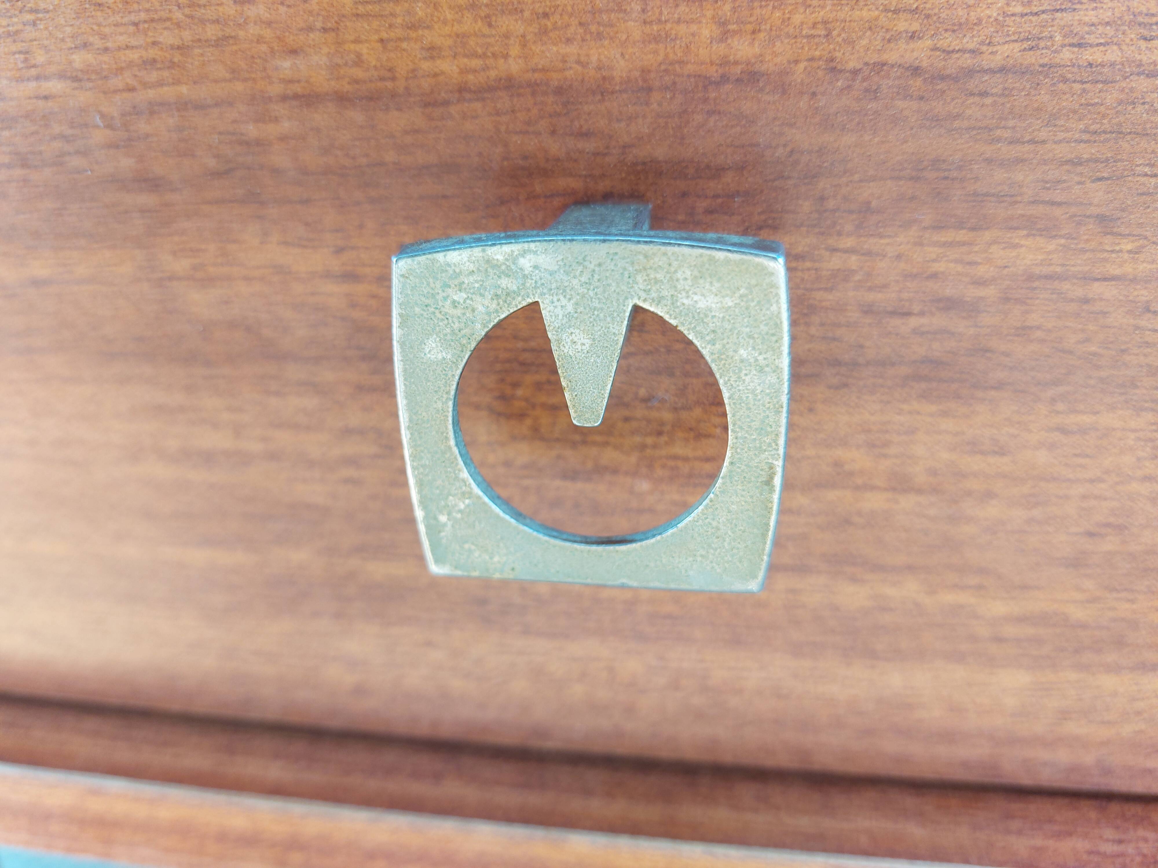 bedside table with spindle legs, vintage 70s