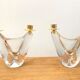Pair of candlestick crystal Schneider France vintage 60s tbe
