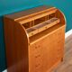 Retro Teak 1960s Danish Tambour Front Roll Top Bureau Writing Desk