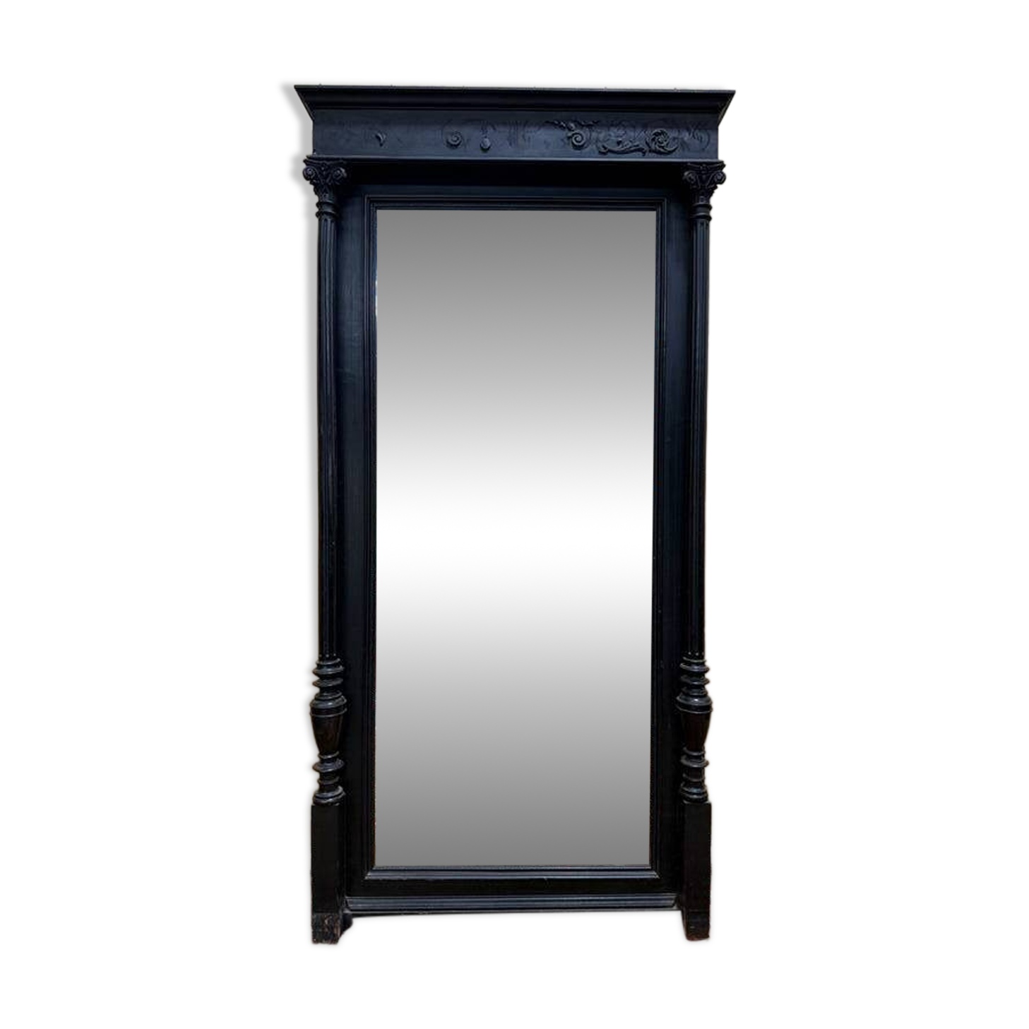 Miroir époque Napoléon III en bois noirci