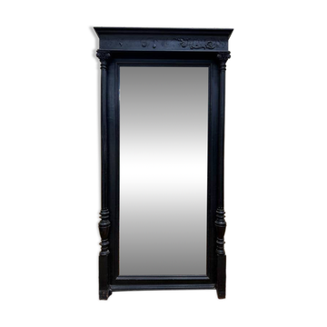 Miroir époque Napoléon III en bois noirci