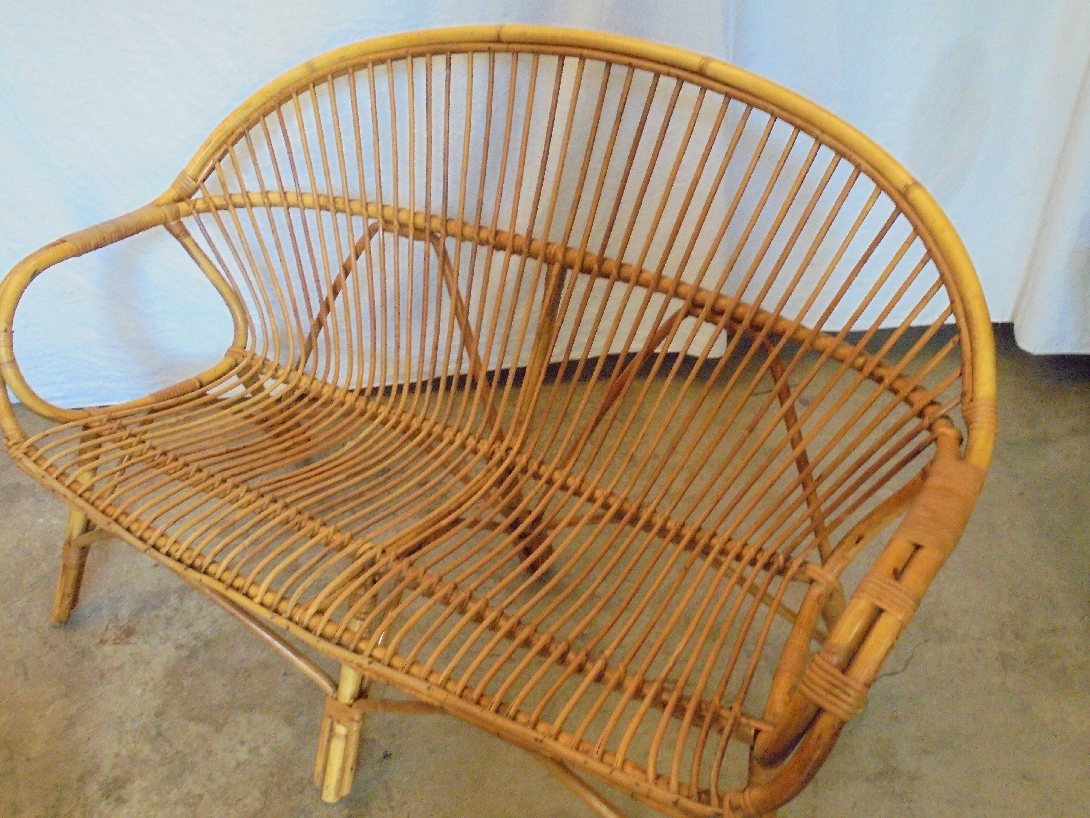 Bamboo sofa and rattan from the 60s