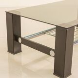 Italian rectangular two-story coffee table 80's