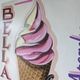 Vintage artisanal ice cream parlour sign Bellariva Arcachon 90 x 58cm