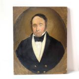 Portrait of a man in oil on canvas 19th century, old painting 1843 signed