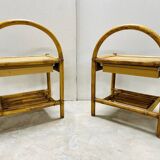Rattan bedside tables