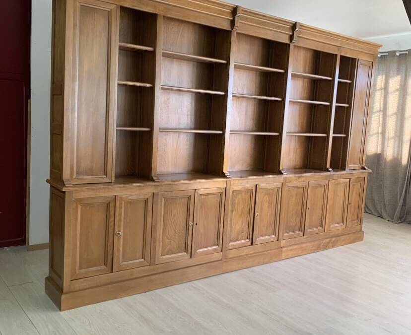 Library, solid wood wardrobe