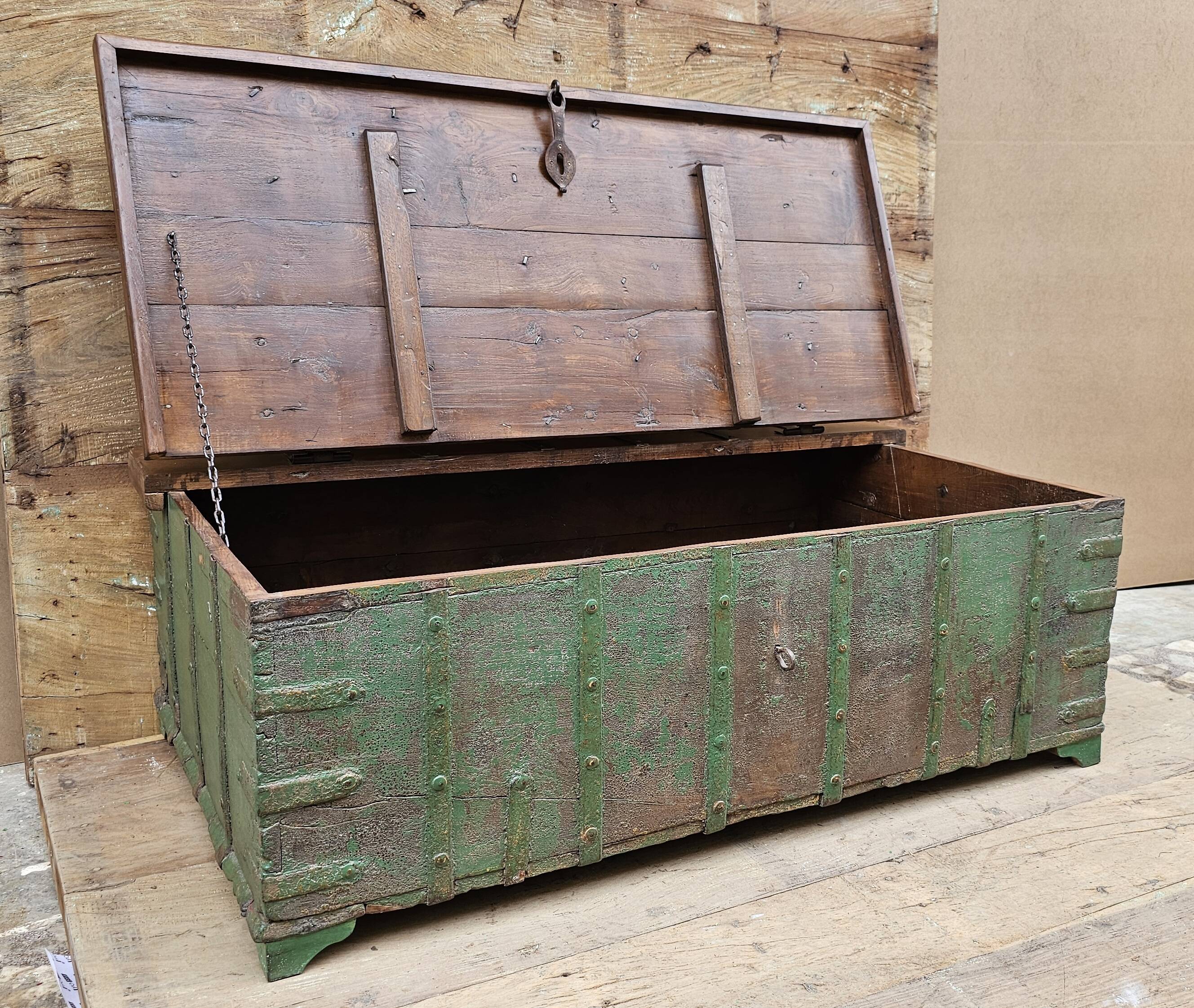 Old coffee table - Burmese teak chest