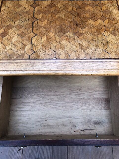 Commode art deco 1930 marqueterie damier
