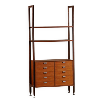 Vintage Italian teak wall unit, Italy 1960s