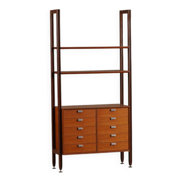 Vintage Italian teak wall unit, Italy 1960s