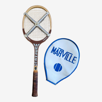 Marville vintage tennis racket and Zephyr brace