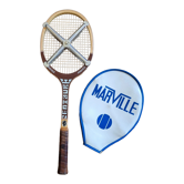 Marville vintage tennis racket and Zephyr brace