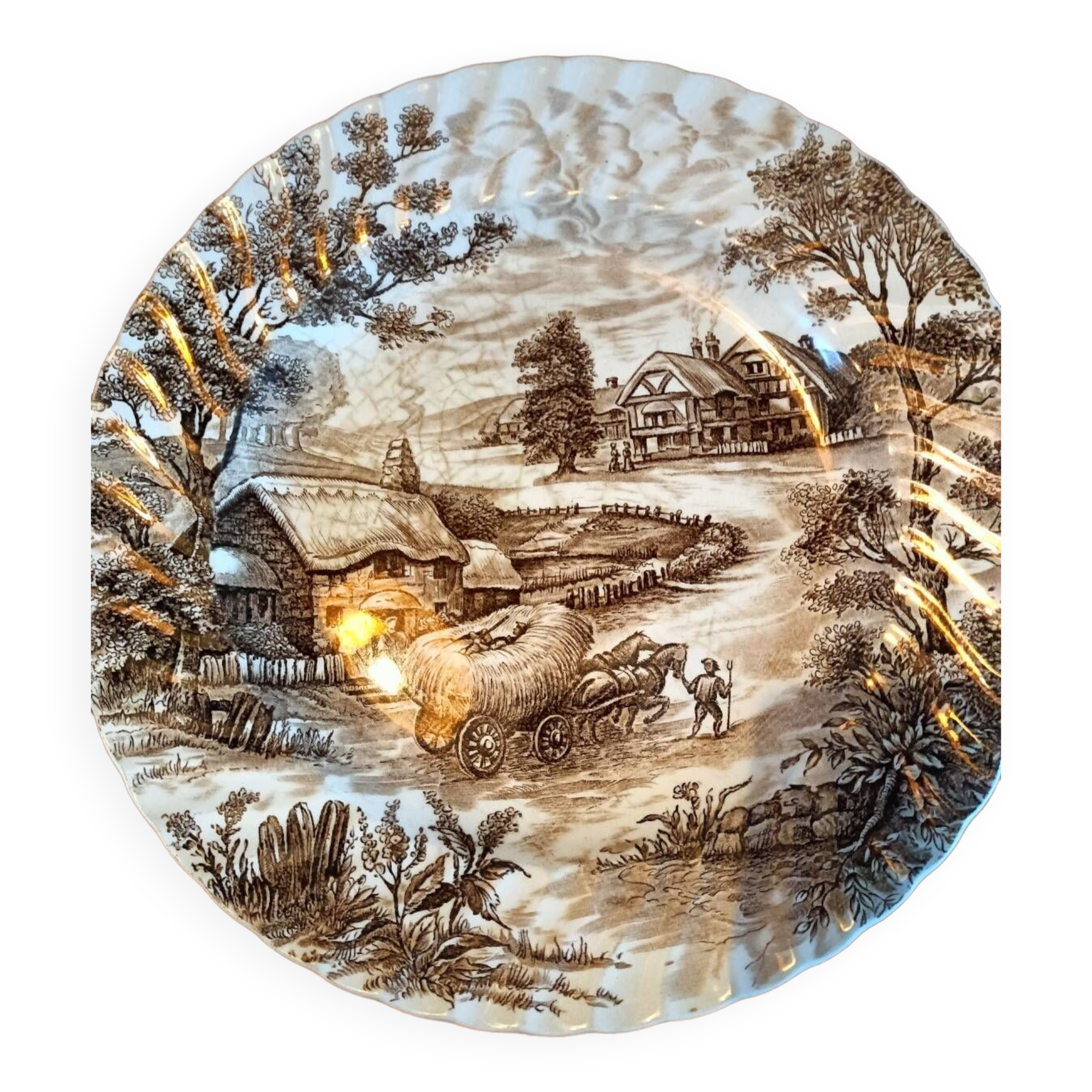 Ridgway round dish. Hayride