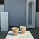 Set of 2 cups in Indonesian ceramic (brown & speckled glazed matte)