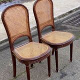 2 caned Louis XVI chairs from the 19th century
