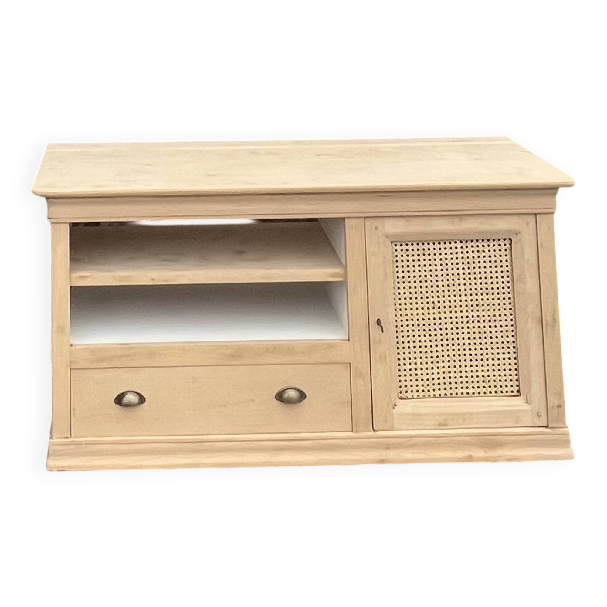 Meuble télé tv rénové en bois brut