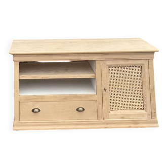 Meuble télé tv rénové en bois brut
