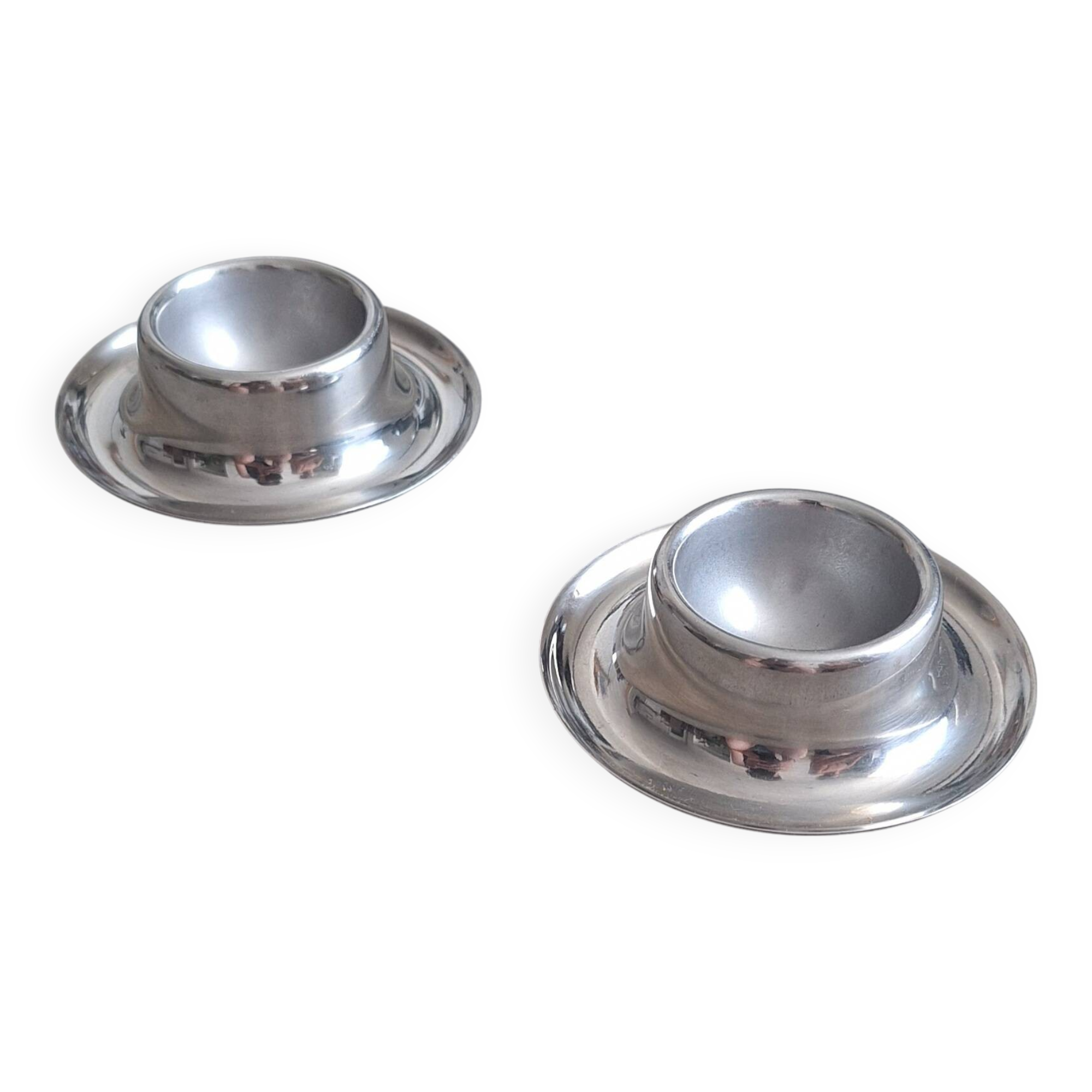 Set of 2 stainless steel egg cups