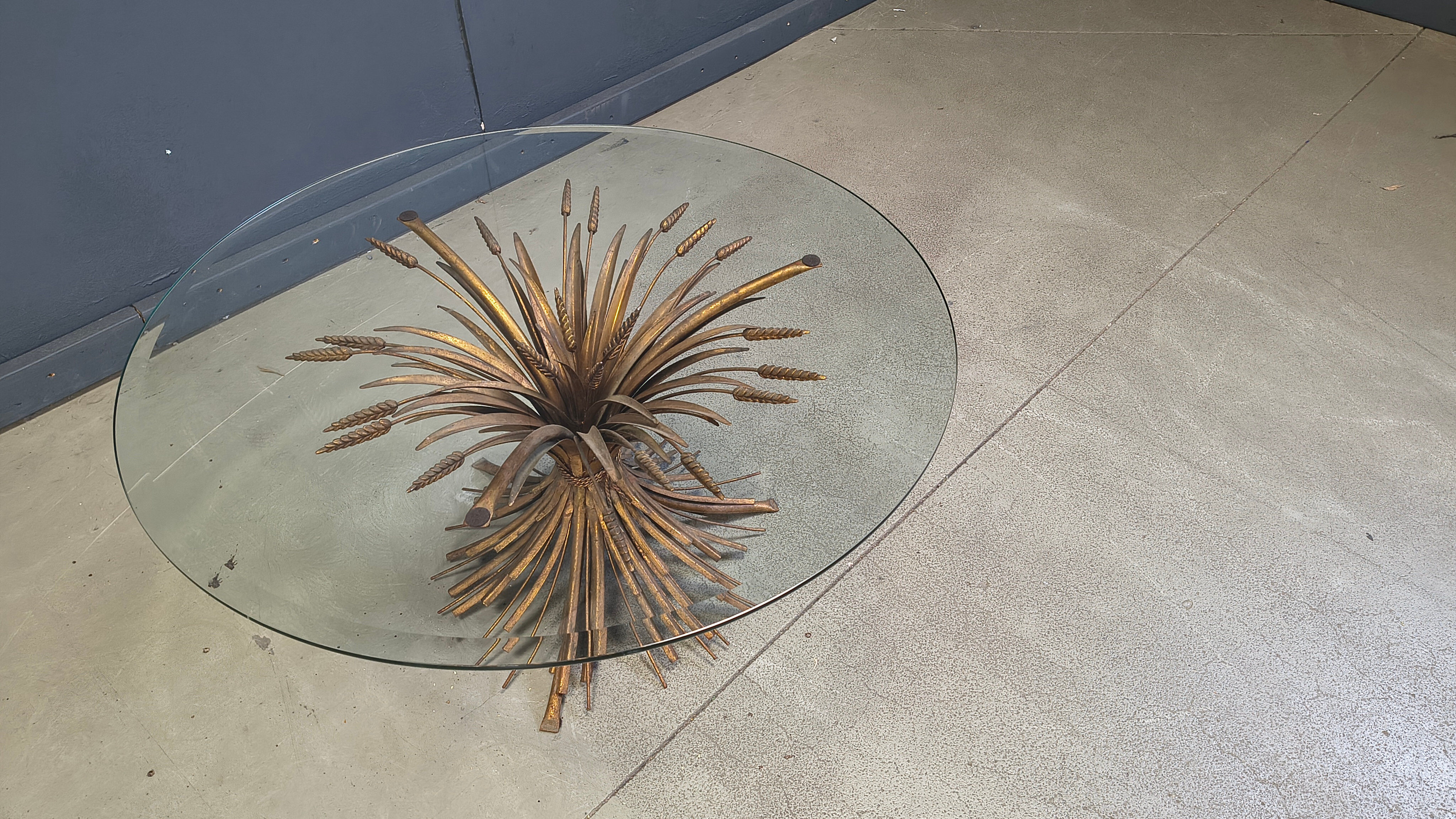 Vintage sheaf of wheat Coco Chanel coffee table, 1960s