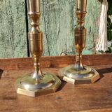 Pair of golden candle holders