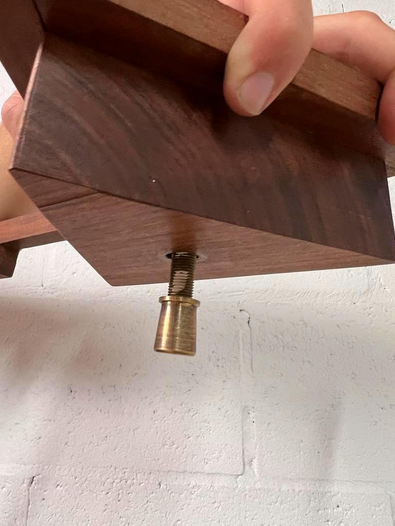 Vintage ceiling lamp with wood accent