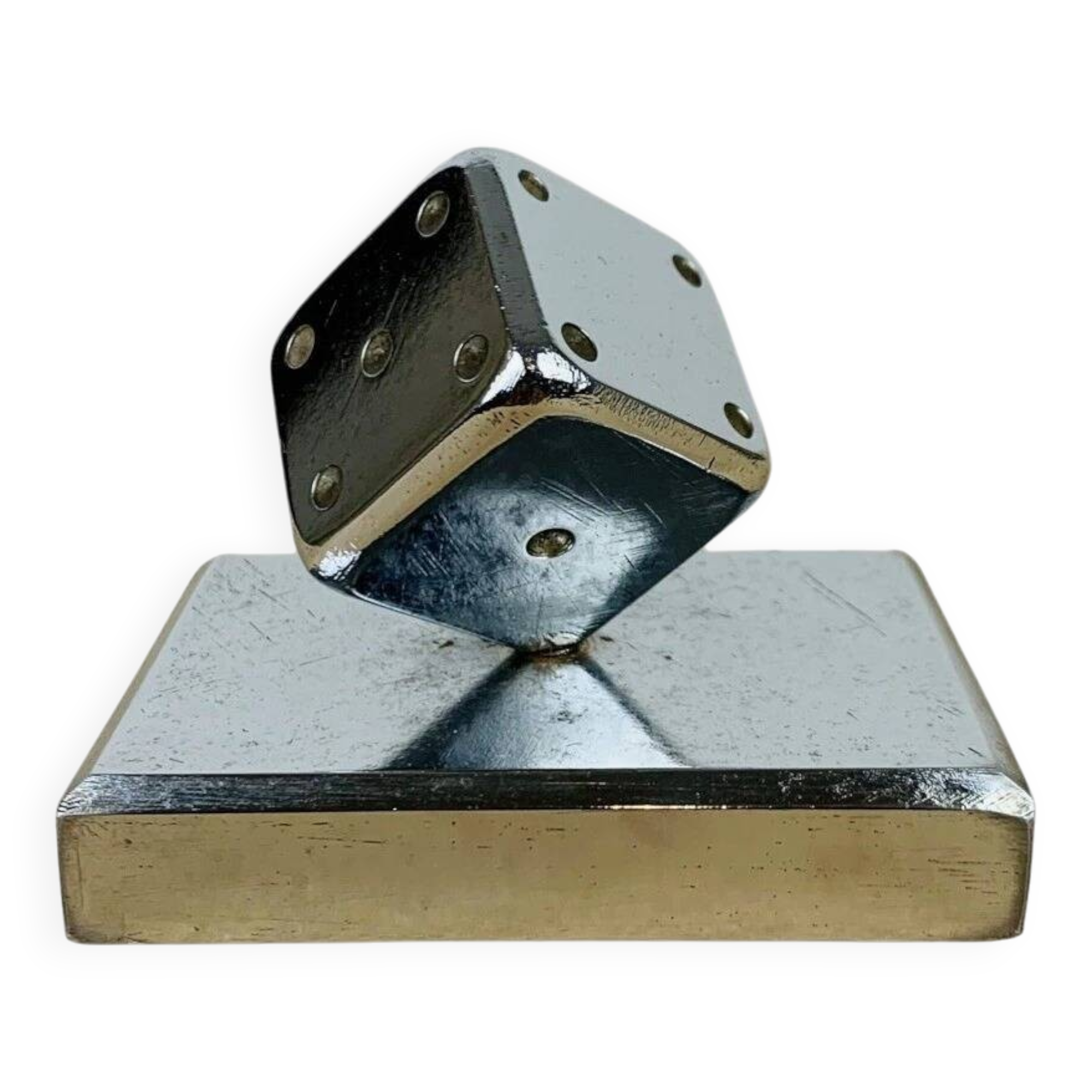 Art Deco sculpture in chrome metal