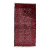 Tapis couloir baloutche afghan vintage 107 x 211 cm - tribal répétitif (1C1196)