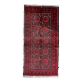 Tapis couloir baloutche afghan vintage 107 x 211 cm - tribal répétitif (1C1196)