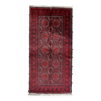 Vintage Afghan Baluch runner rug 107 x 211 cm - repetitive tribal (1C1196)