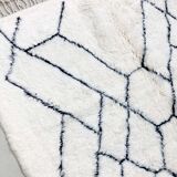 Berber carpet beni ouarain ecru black patterns 250x180m