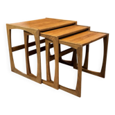 Set of 3 English nesting tables by the G-plan brand from the 1970s.