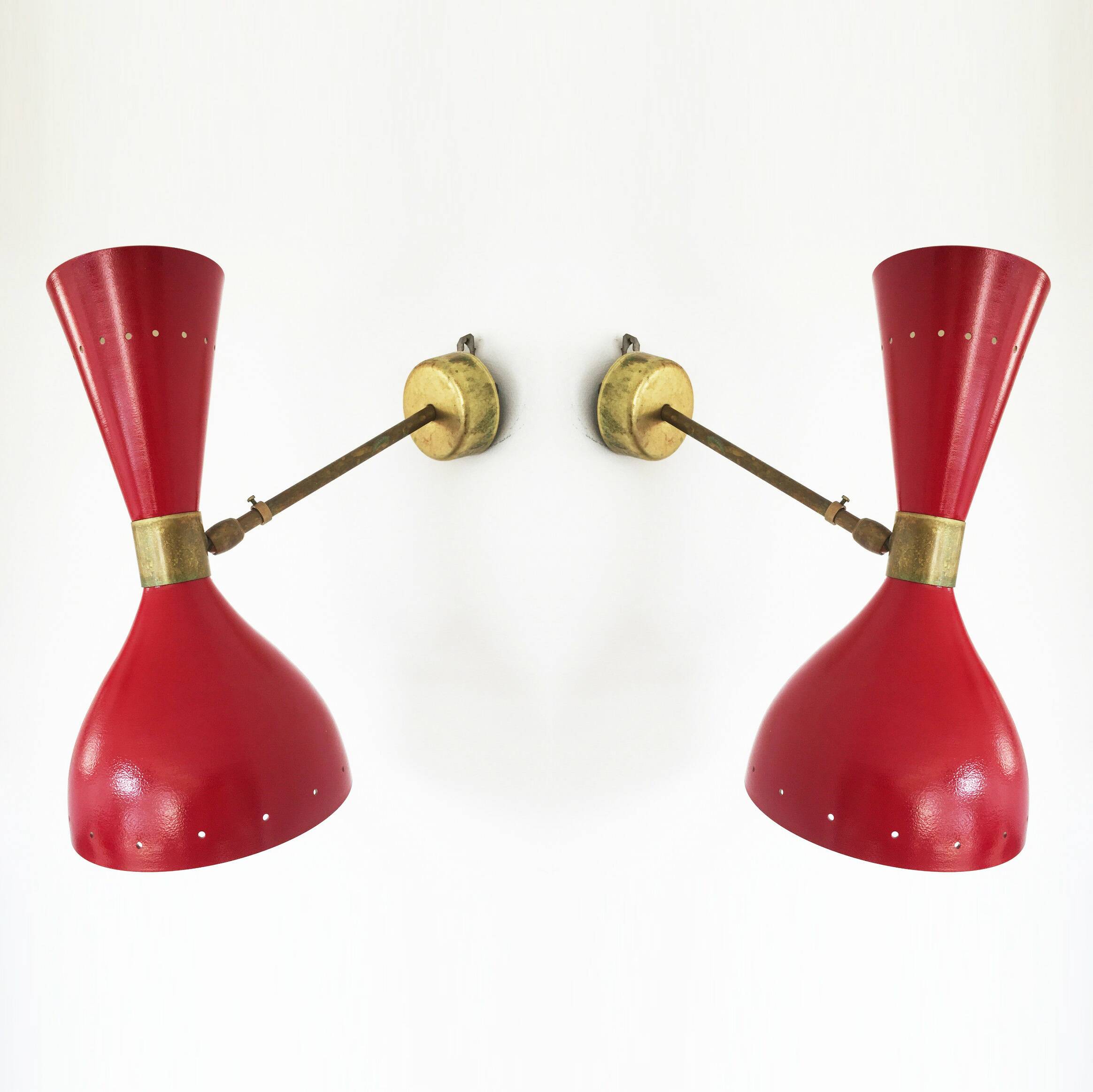 Paire d'appliques Italiennes design années 1950