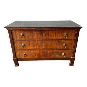 Commode en acajou, plateau - marbre