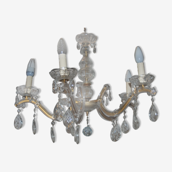 Chandelier with old glass stamps