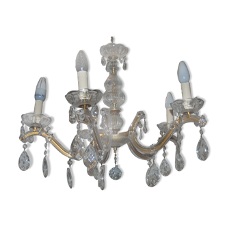 Chandelier with old glass stamps