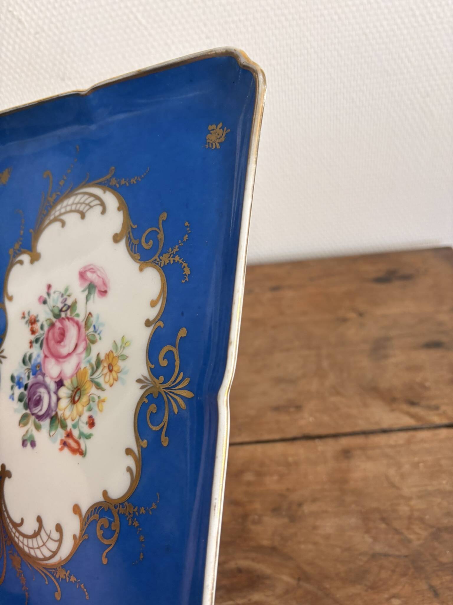 Antique Blue and Gold Porcelain Plate, Sèvres Style, Samson, 19th Century