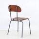 Chaise en teck restaurée de haute qualité / acier tubulaire / design industriel danois / années 1960 / années 1970