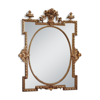 19th century mirror with glazing beads 123 x 95