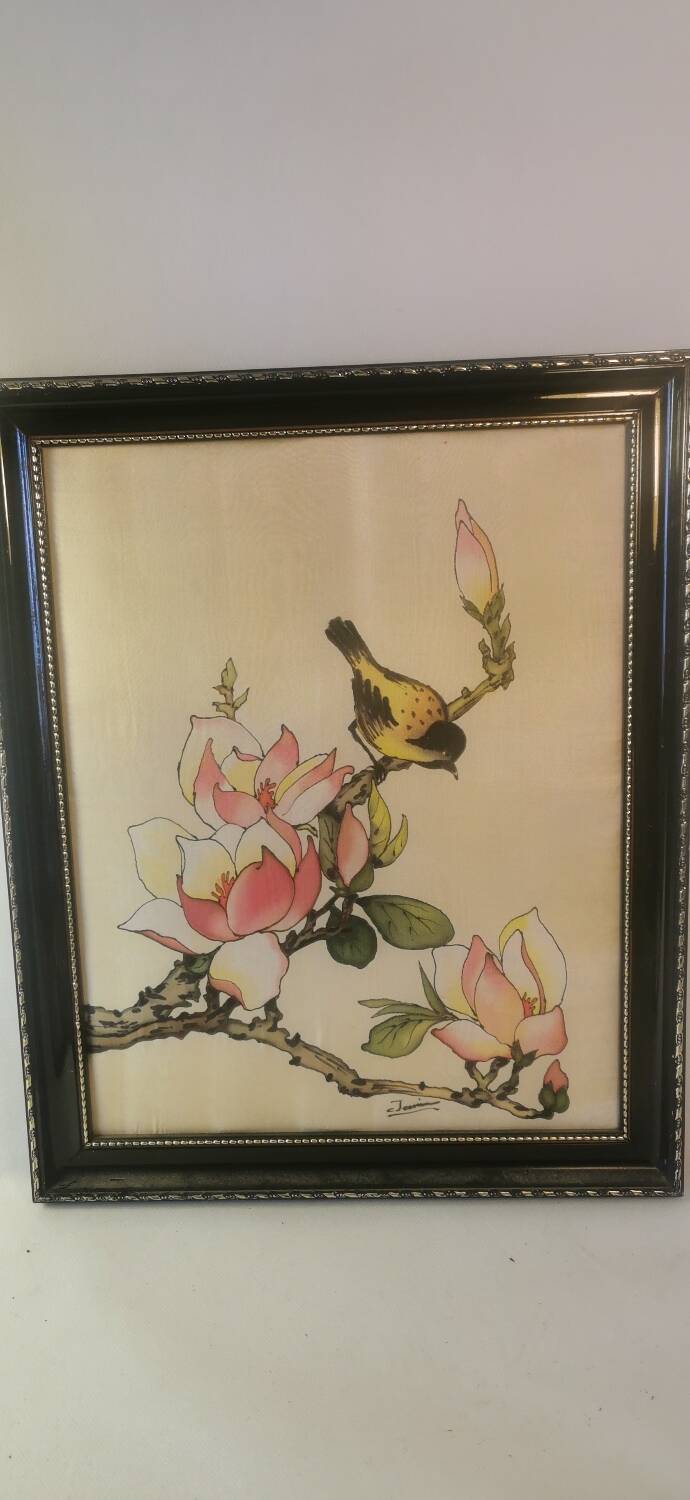 2 Vintage Chinese silk paintings