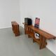 Pair of modernist pine wall shelves, circa 1970