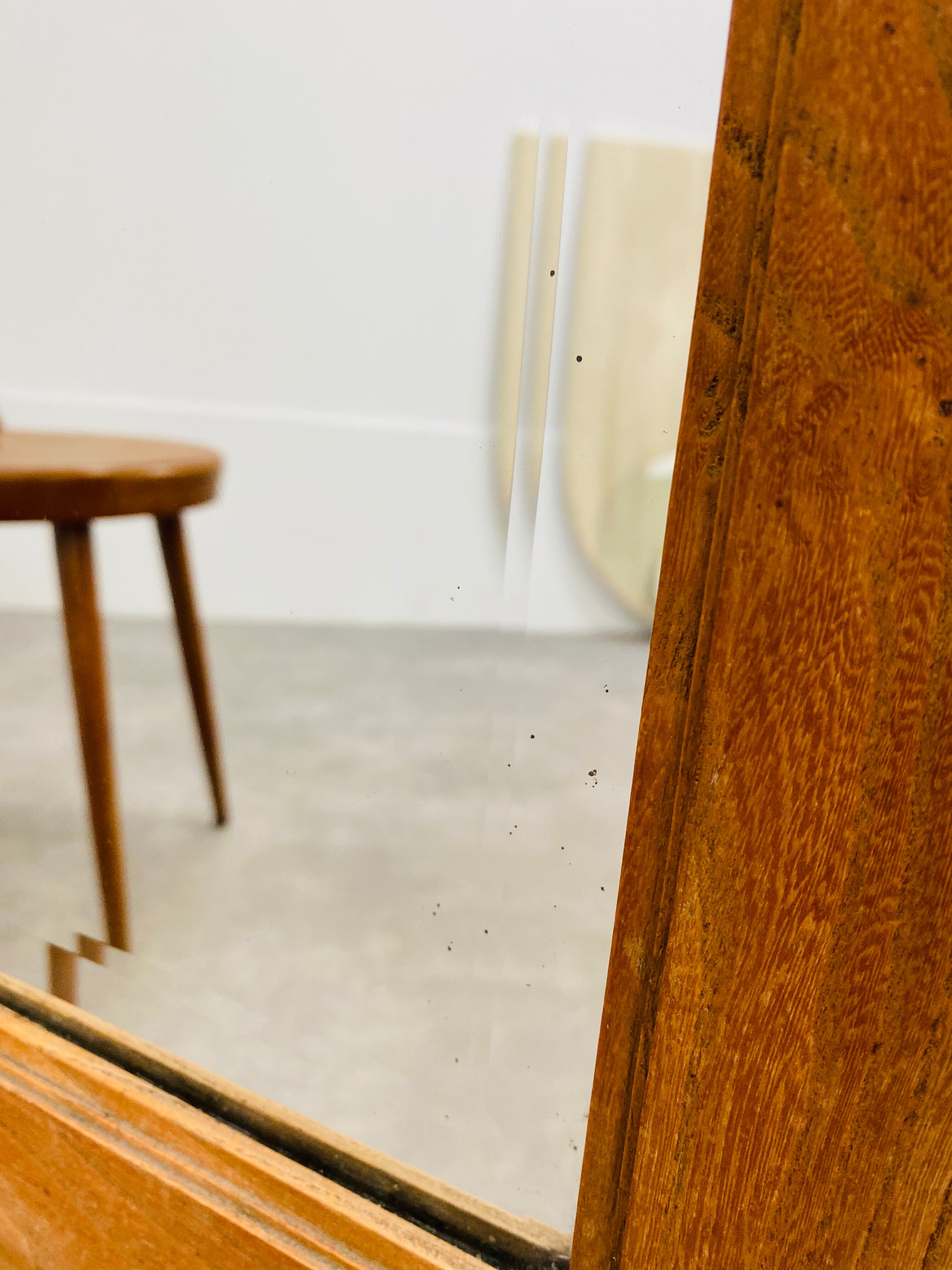 Mirror psyche art deco oak 1930