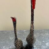 Couple oiseaux anciens laiton
