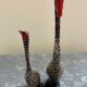Pair ancient brass birds