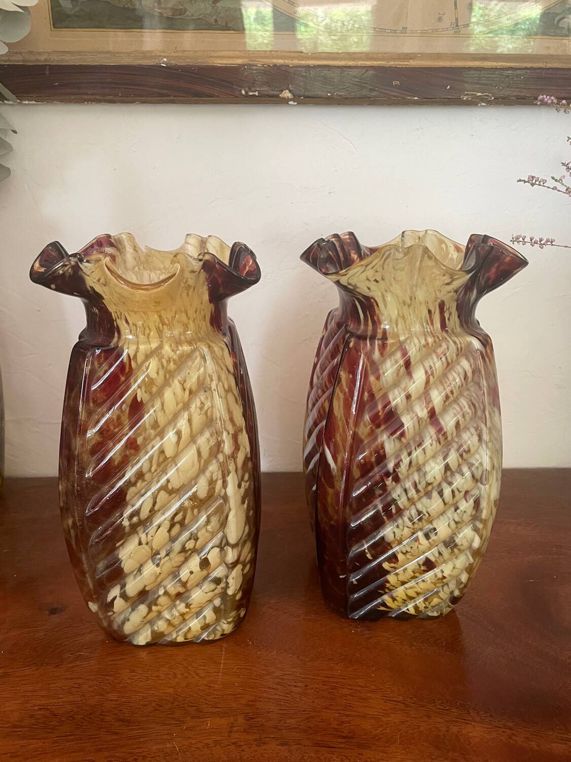 Pair of Clichy vases