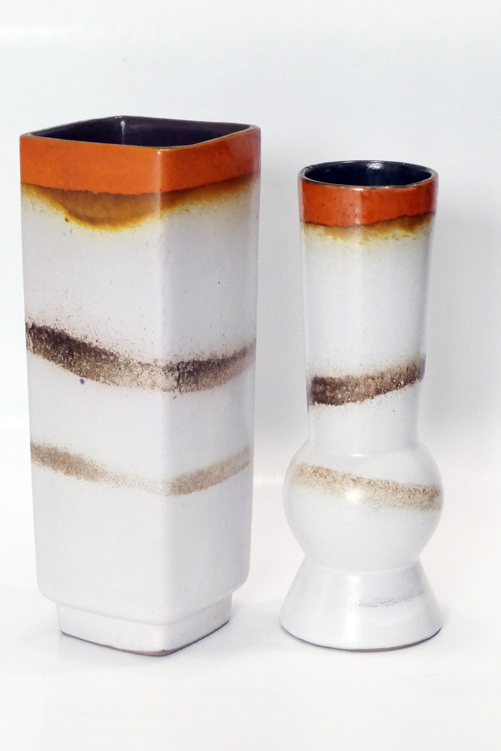 Pair of matching vases 1960's fat lava Germany