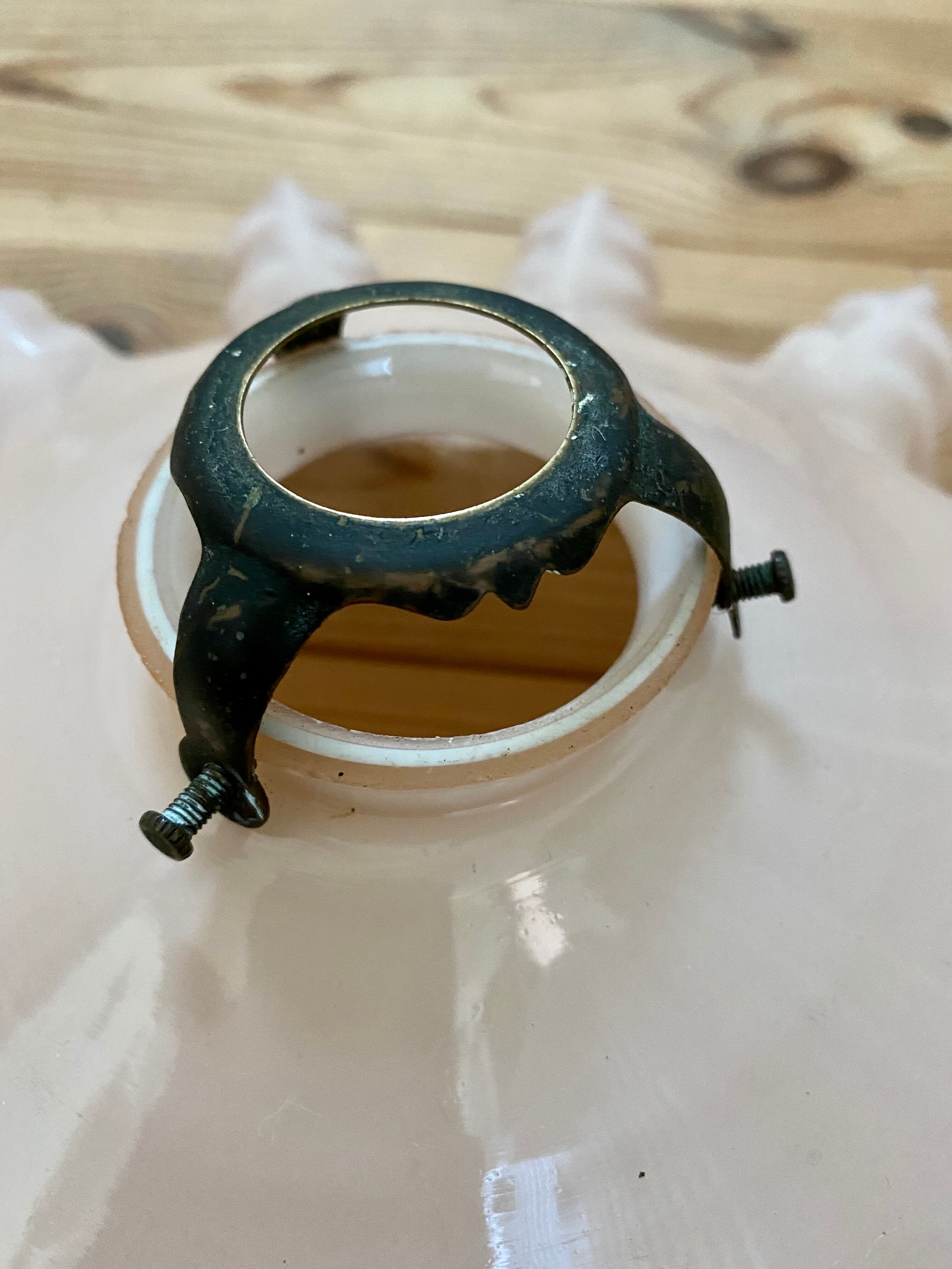 Old pink glass pendant lamp