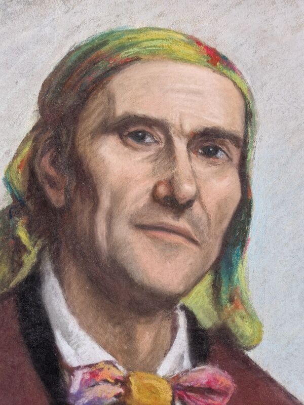 Marguerite Dubois née en 1883 pastel sur papier  "Portrait de gitan" - Signé et daté 1904